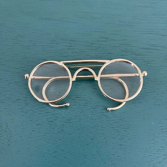 Brooch glasses gold tone - Picture 2 of 6